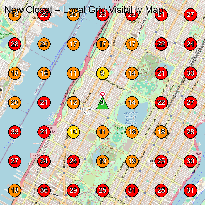 New Closet GeoGrid visibility map for Contractor in Edgewater